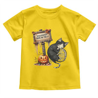 Halloween Trick Or Treat Black Cat Skeleton Toddler T Shirt - Wonder Print Shop
