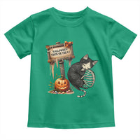 Halloween Trick Or Treat Black Cat Skeleton Toddler T Shirt - Wonder Print Shop