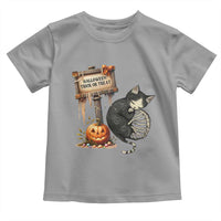 Halloween Trick Or Treat Black Cat Skeleton Toddler T Shirt - Wonder Print Shop