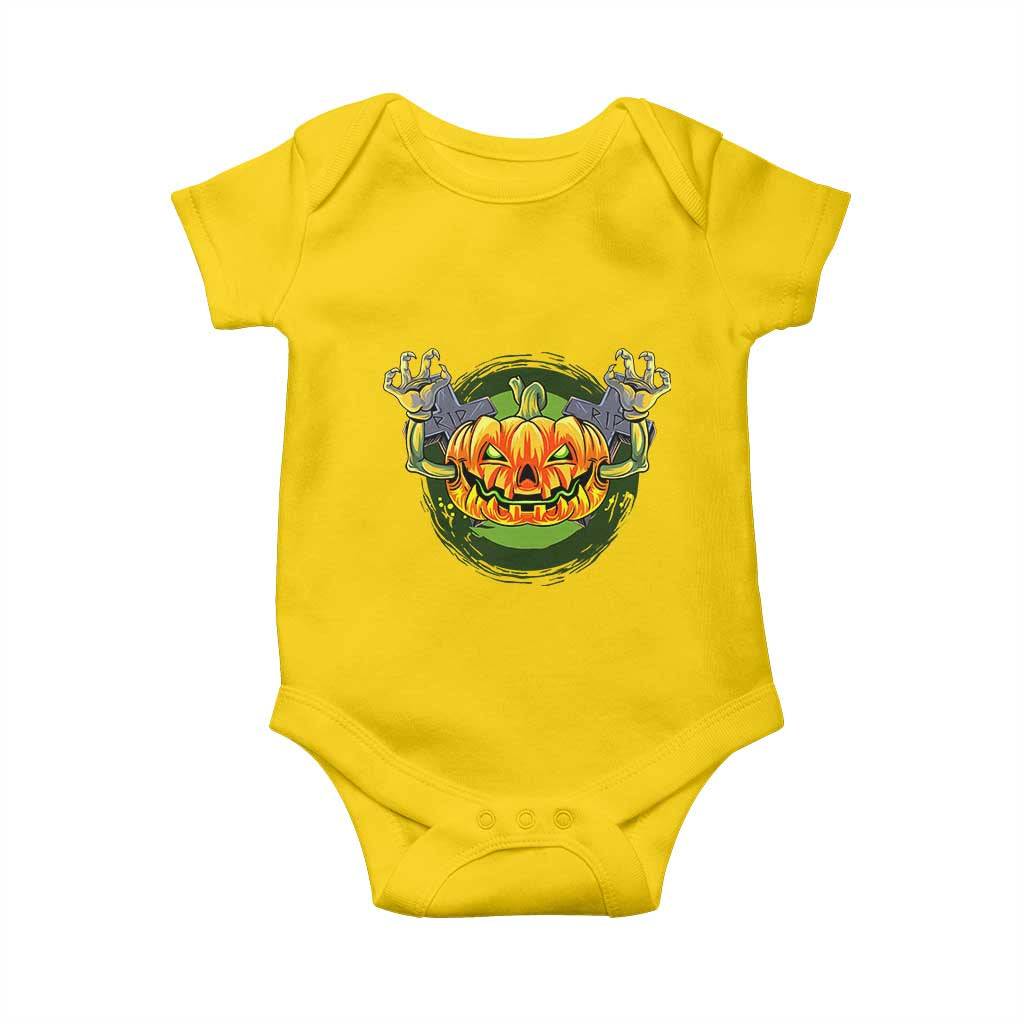 Funny Halloween Pumpkin Ghoul Baby Onesie Scary Zombie Hands - Wonder Print Shop