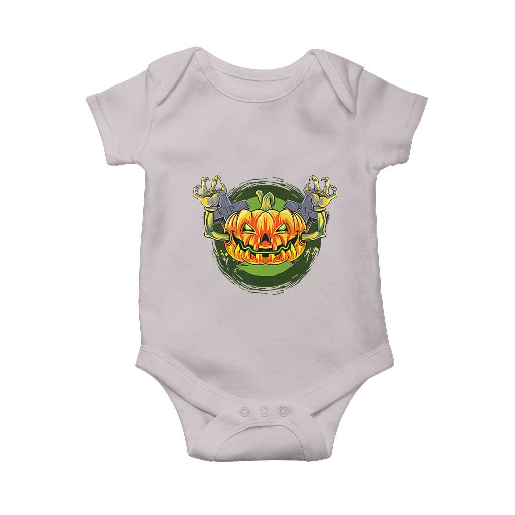 Funny Halloween Pumpkin Ghoul Baby Onesie Scary Zombie Hands - Wonder Print Shop