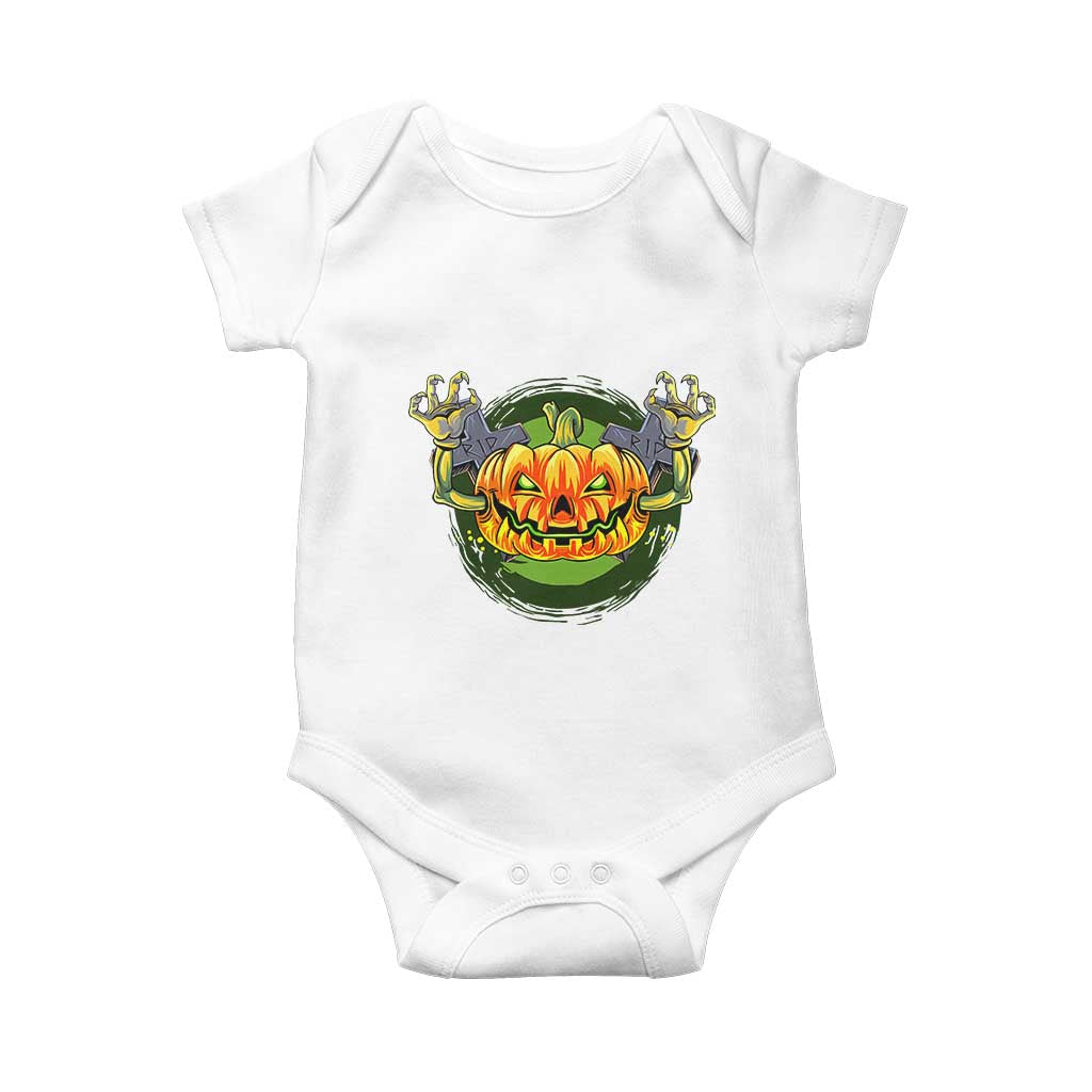 Funny Halloween Pumpkin Ghoul Baby Onesie Scary Zombie Hands - Wonder Print Shop