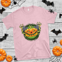 Funny Halloween Pumpkin Ghoul T Shirt Scary Zombie Hands - Wonder Print Shop