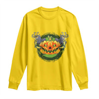 Funny Halloween Pumpkin Ghoul Long Sleeve Shirt Scary Zombie Hands - Wonder Print Shop
