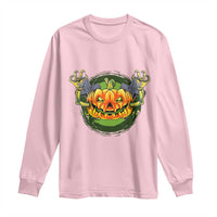 Funny Halloween Pumpkin Ghoul Long Sleeve Shirt Scary Zombie Hands - Wonder Print Shop