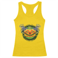 Funny Halloween Pumpkin Ghoul Racerback Tank Top Scary Zombie Hands - Wonder Print Shop