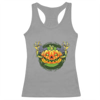 Funny Halloween Pumpkin Ghoul Racerback Tank Top Scary Zombie Hands - Wonder Print Shop