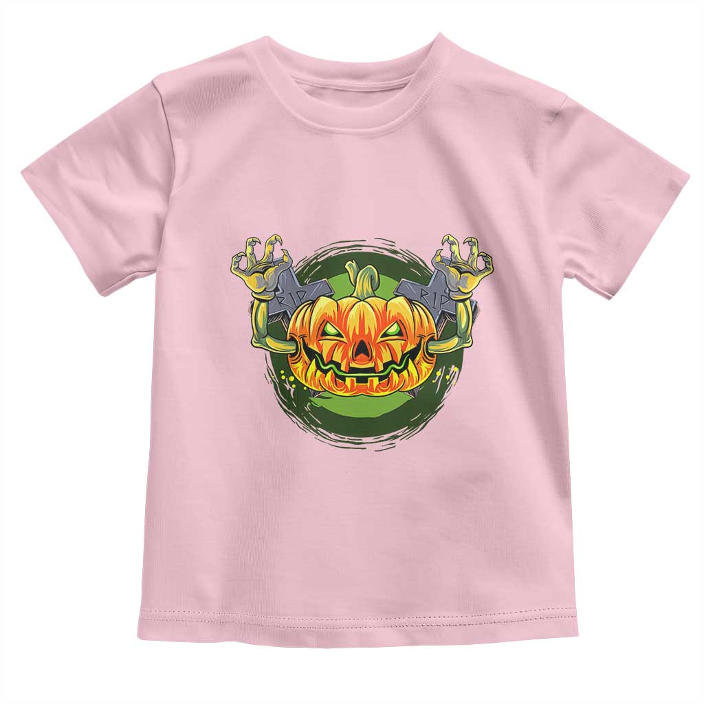 Funny Halloween Pumpkin Ghoul Toddler T Shirt Scary Zombie Hands - Wonder Print Shop