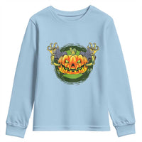 Funny Halloween Pumpkin Ghoul Youth Sweatshirt Scary Zombie Hands - Wonder Print Shop