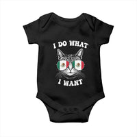 Mexican Cat Baby Onesie I Do What I Want Mexico Flag Sunglasses Funny - Wonder Print Shop