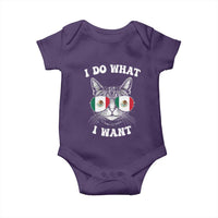 Mexican Cat Baby Onesie I Do What I Want Mexico Flag Sunglasses Funny - Wonder Print Shop