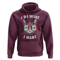 Mexican Cat Hoodie I Do What I Want Mexico Flag Sunglasses Funny - Wonder Print Shop