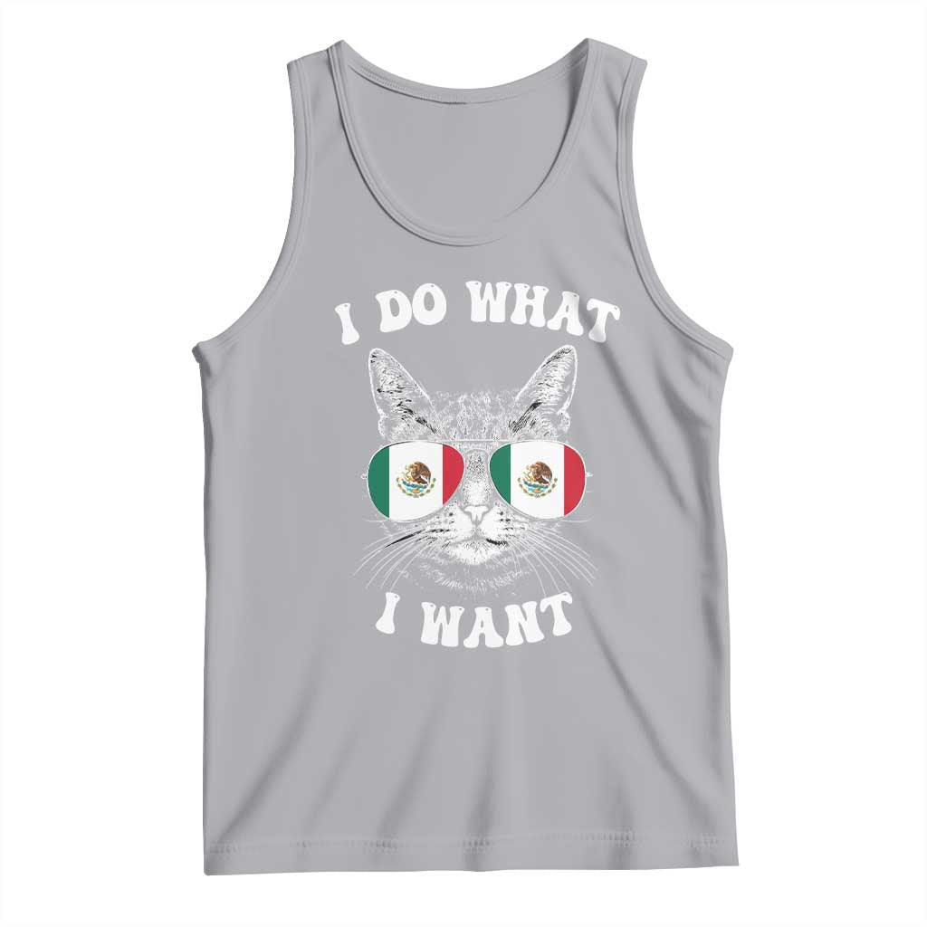 Mexican Cat Tank Top I Do What I Want Mexico Flag Sunglasses Funny - Wonder Print Shop