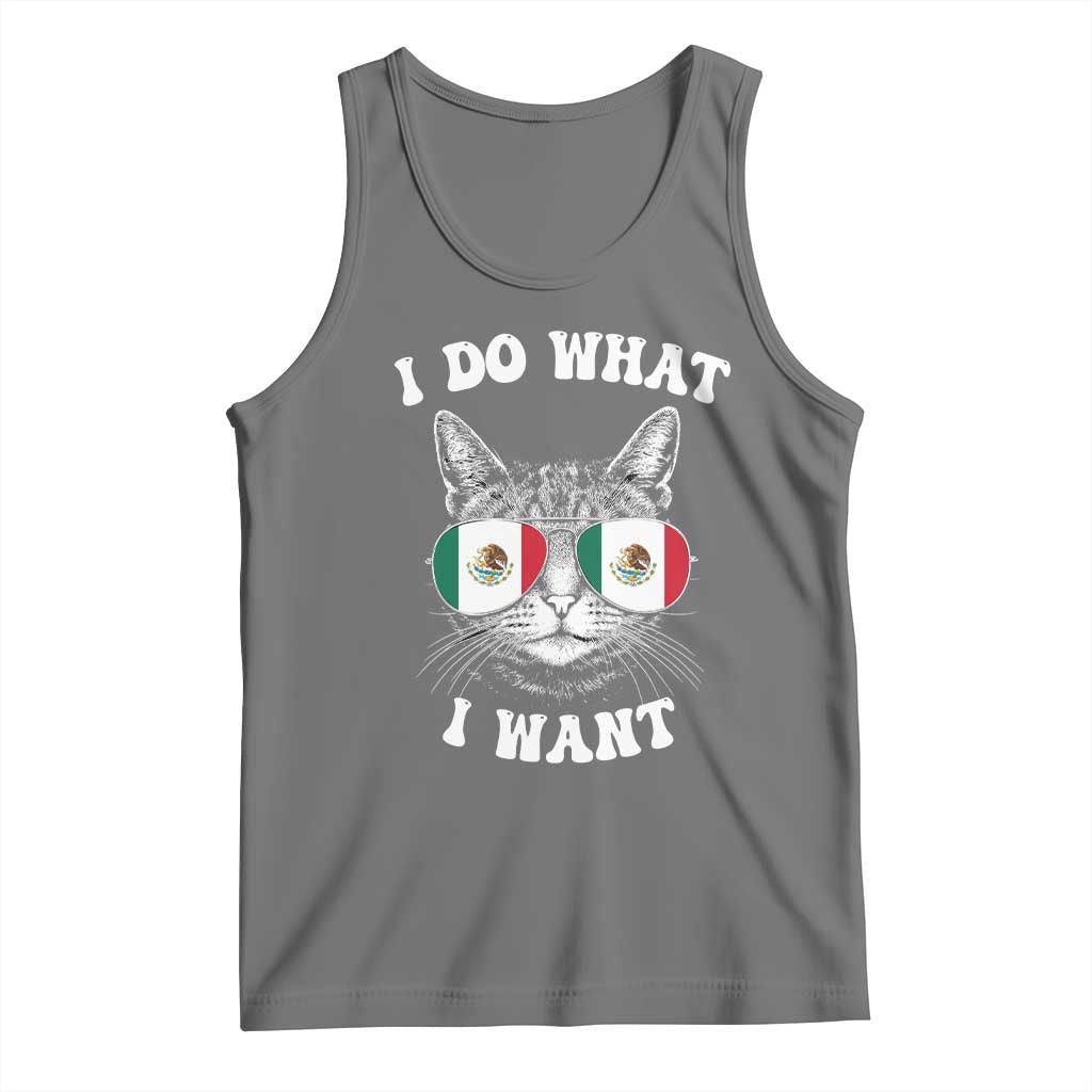 Mexican Cat Tank Top I Do What I Want Mexico Flag Sunglasses Funny - Wonder Print Shop