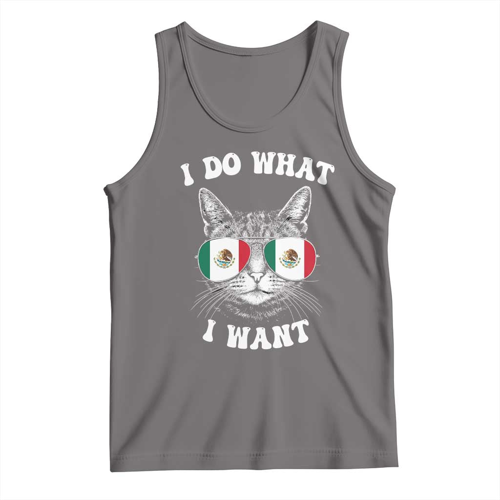 Mexican Cat Tank Top I Do What I Want Mexico Flag Sunglasses Funny - Wonder Print Shop