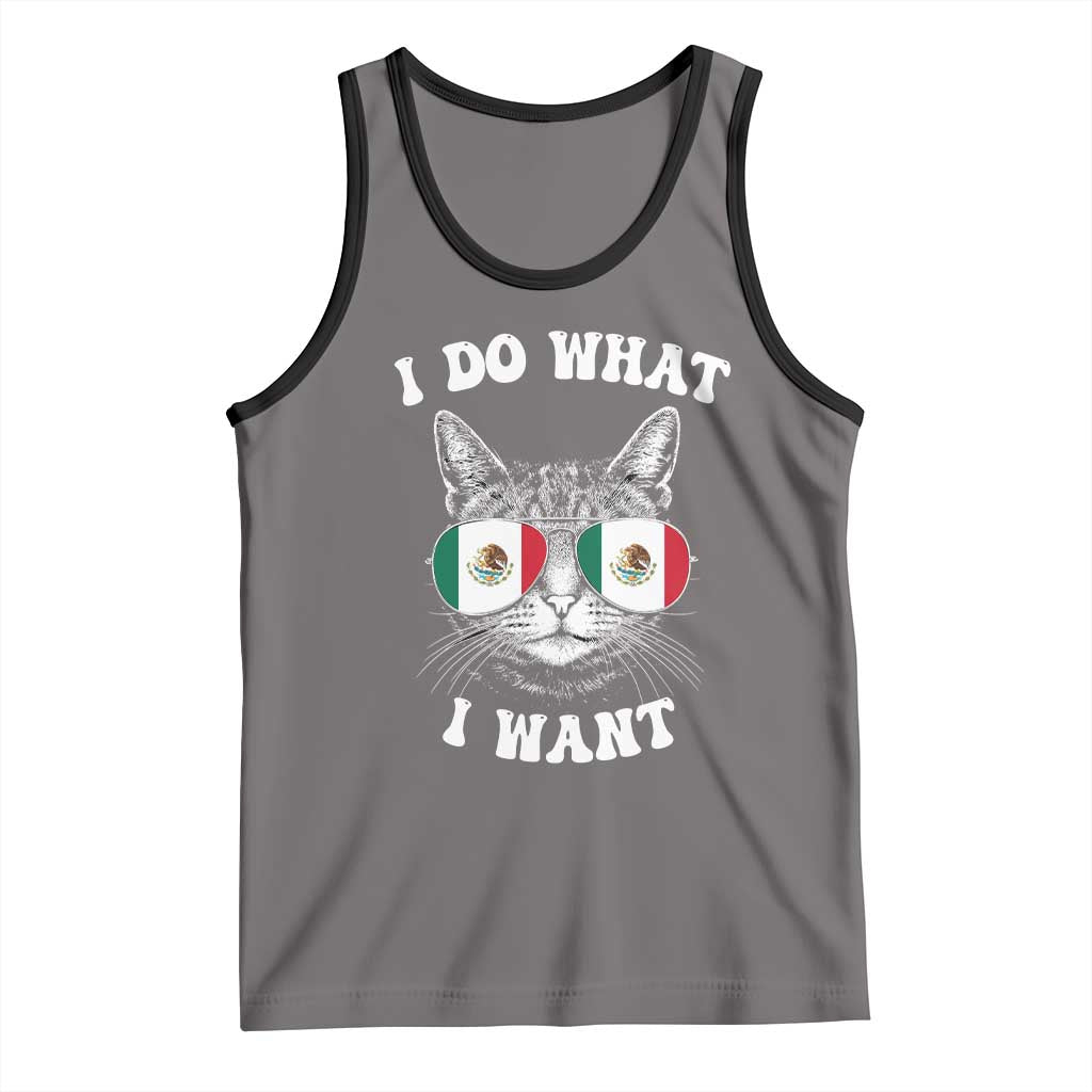 Mexican Cat Tank Top I Do What I Want Mexico Flag Sunglasses Funny - Wonder Print Shop