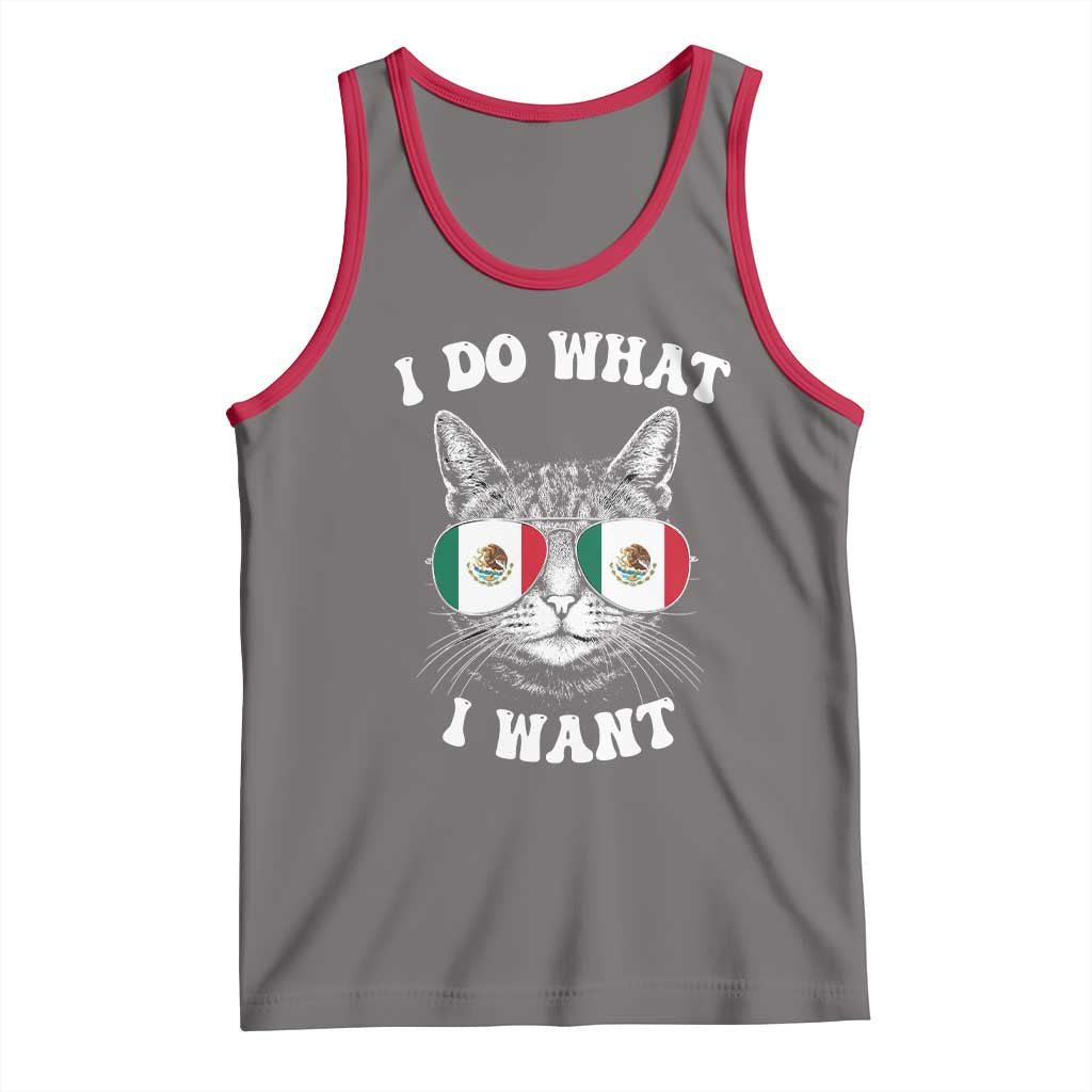 Mexican Cat Tank Top I Do What I Want Mexico Flag Sunglasses Funny - Wonder Print Shop