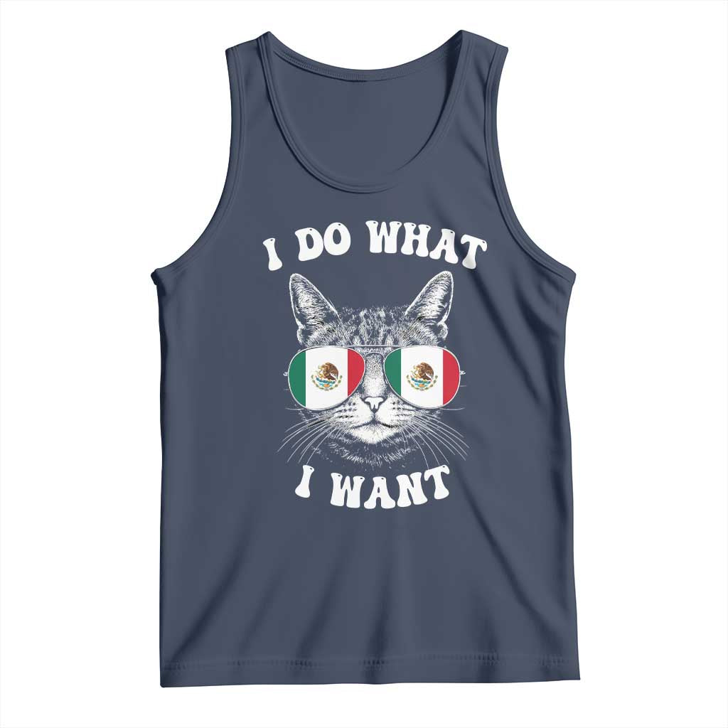 Mexican Cat Tank Top I Do What I Want Mexico Flag Sunglasses Funny - Wonder Print Shop