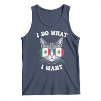 Mexican Cat Tank Top I Do What I Want Mexico Flag Sunglasses Funny - Wonder Print Shop