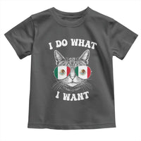 Mexican Cat Toddler T Shirt I Do What I Want Mexico Flag Sunglasses Funny - Wonder Print Shop