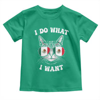 Mexican Cat Toddler T Shirt I Do What I Want Mexico Flag Sunglasses Funny - Wonder Print Shop