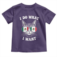 Mexican Cat Toddler T Shirt I Do What I Want Mexico Flag Sunglasses Funny - Wonder Print Shop