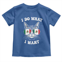 Mexican Cat Toddler T Shirt I Do What I Want Mexico Flag Sunglasses Funny - Wonder Print Shop