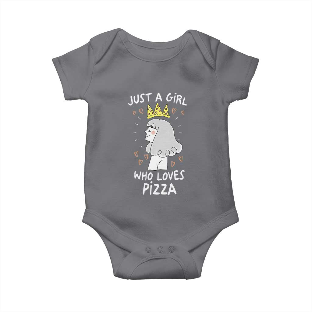 Just A Girl Who Loves Pizza Baby Onesie Cute Queen Pizza Crown - Wonder Print Shop