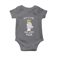 Just A Girl Who Loves Pizza Baby Onesie Cute Queen Pizza Crown - Wonder Print Shop