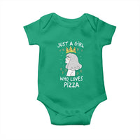 Just A Girl Who Loves Pizza Baby Onesie Cute Queen Pizza Crown - Wonder Print Shop