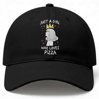 Just A Girl Who Loves Pizza Baseball Cap Cute Queen Pizza Crown