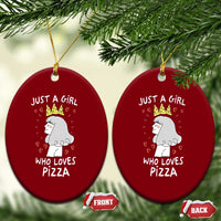 Just A Girl Who Loves Pizza Ceramic Ornament Cute Queen Pizza Crown - Wonder Print Shop