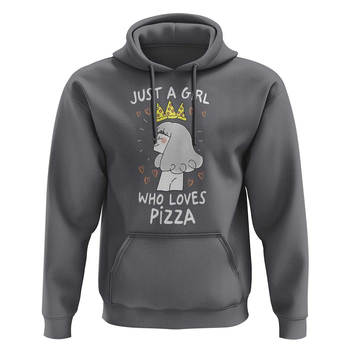 Just A Girl Who Loves Pizza Hoodie Cute Queen Pizza Crown - Wonder Print Shop
