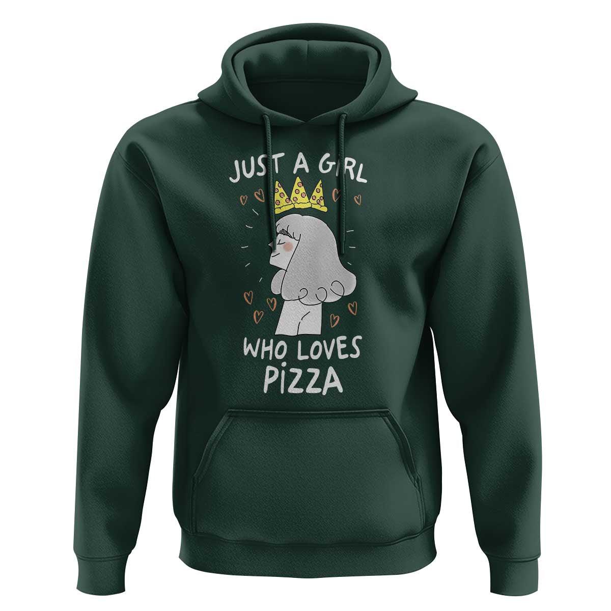 Just A Girl Who Loves Pizza Hoodie Cute Queen Pizza Crown - Wonder Print Shop