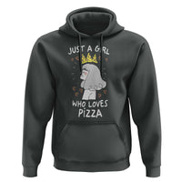 Just A Girl Who Loves Pizza Hoodie Cute Queen Pizza Crown - Wonder Print Shop