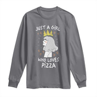 Just A Girl Who Loves Pizza Long Sleeve Shirt Cute Queen Pizza Crown - Wonder Print Shop
