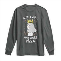 Just A Girl Who Loves Pizza Long Sleeve Shirt Cute Queen Pizza Crown - Wonder Print Shop