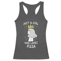 Just A Girl Who Loves Pizza Racerback Tank Top Cute Queen Pizza Crown - Wonder Print Shop