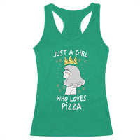 Just A Girl Who Loves Pizza Racerback Tank Top Cute Queen Pizza Crown - Wonder Print Shop