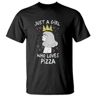 Just A Girl Who Loves Pizza T Shirt Cute Queen Pizza Crown - Wonder Print Shop