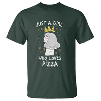 Just A Girl Who Loves Pizza T Shirt Cute Queen Pizza Crown - Wonder Print Shop