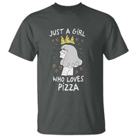 Just A Girl Who Loves Pizza T Shirt Cute Queen Pizza Crown - Wonder Print Shop