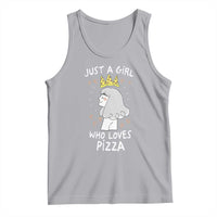 Just A Girl Who Loves Pizza Tank Top Cute Queen Pizza Crown - Wonder Print Shop