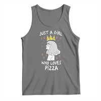 Just A Girl Who Loves Pizza Tank Top Cute Queen Pizza Crown - Wonder Print Shop