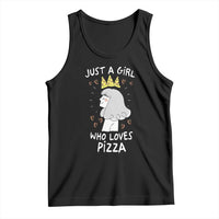 Just A Girl Who Loves Pizza Tank Top Cute Queen Pizza Crown - Wonder Print Shop