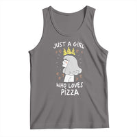 Just A Girl Who Loves Pizza Tank Top Cute Queen Pizza Crown - Wonder Print Shop