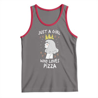 Just A Girl Who Loves Pizza Tank Top Cute Queen Pizza Crown - Wonder Print Shop