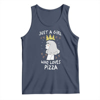 Just A Girl Who Loves Pizza Tank Top Cute Queen Pizza Crown - Wonder Print Shop