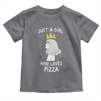 Just A Girl Who Loves Pizza Toddler T Shirt Cute Queen Pizza Crown - Wonder Print Shop