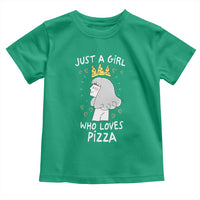 Just A Girl Who Loves Pizza Toddler T Shirt Cute Queen Pizza Crown - Wonder Print Shop
